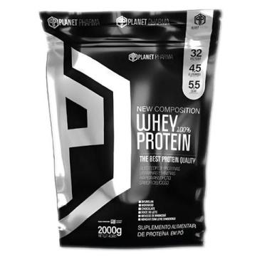 Imagem de Kit Whey Protein 2kg + Creatina 300g Planet Pharma + Coqueteleira Grát