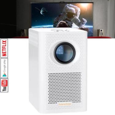 Imagem de Mini Projetor Android Portatil Smart Tv Hongtop S30 Max Pro Branco, Bi