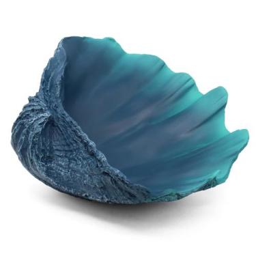 Imagem de Taça decorativa Accessoryway Clam Shell 31,5 cm azul caribenho