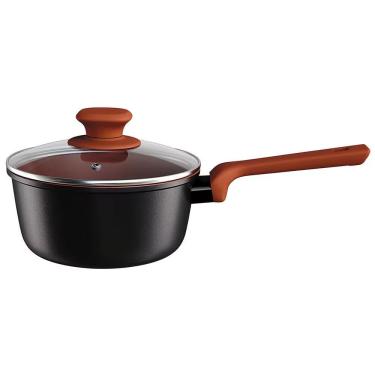 Imagem de Panela Colorstone Antiaderente 5 Camadas Alumínio Base de Indução 2,2L Preto e Marrom Euro Home