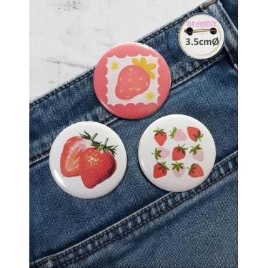 Imagem de Botton Gedumix Morangos Strawberry Aesthetic 1.0 - 3 Peças, Alfinete 3