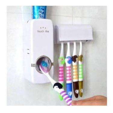 Imagem de Dispenser Automático Pasta De Dente Com Suporte Escovas Prático E Econ