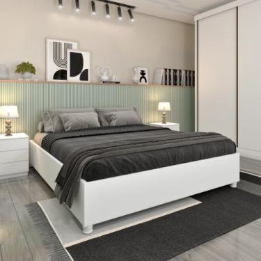 Imagem de Cama Box Casal Queen Mônaco Tcil Cor:Neve - Tcil Móveis, Neve