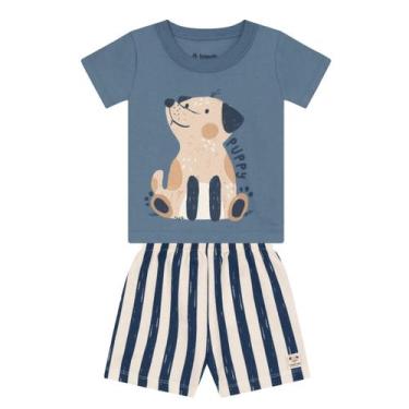 Imagem de Conjunto bebê menino de cachorrinho Brandili Baby, P, Azul