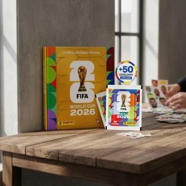 Imagem de Kit Álbum Capa Dura Dourado + Figurinhas Copa Do Mundo 2026 Oficial Or