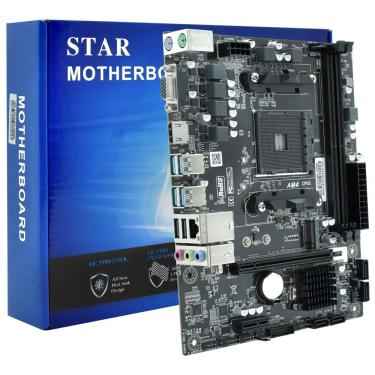 Imagem de Placa Mãe Star A520 Socket AM4 DDR4 ATX com 4x SATA 6GB-s e 2x M.2 Pcie 3.0 USB 3.2 Gen 1 Gamer