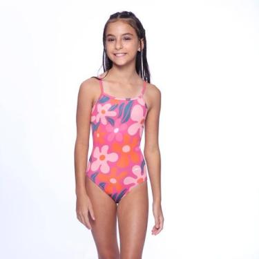 Imagem de Maiô Infantil Open Flowers - FRAMBOESA 2 - Speedo, Framboesa, 2