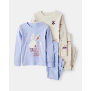 Imagem de Pijama 4 peças carter's - animais esquiando - menina - conjunto de rou