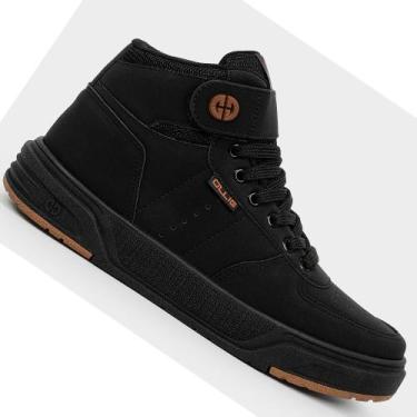 Imagem de Tenis Infantil Cano Alto Ollie Alpha4 Meninos, Preto, Preto, 33
