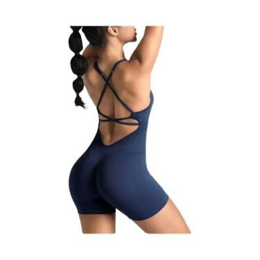 Imagem de Macacão Feminino Slim-Fit Sem Costura Para Yoga, Secagem Rápida E Resp