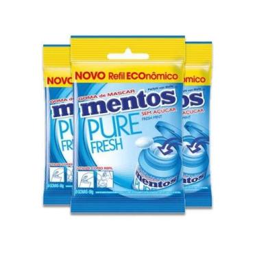 Imagem de Mentos Bag Refil Fresh Mint Zero Açúcar 3 un de 56g cada