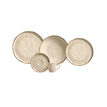 Imagem de Aparelho de Jantar 30 Peças Bio Raio Cerâmica Stoneware Bege e Marrom Porto Brasil