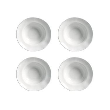 Imagem de Conjunto de Pratos Orgânico New White 4 Peças Cerâmica para Entrada e Sobremesa Branco Porto Brasil