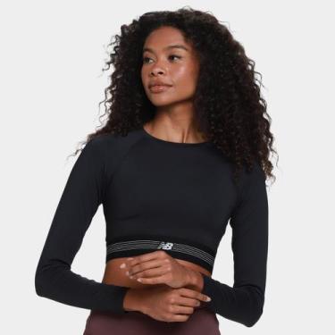 Imagem de Blusa Manga Longa New Balance AC Fitted Feminina, Preto, G