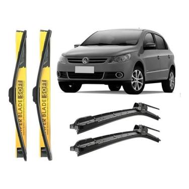 Imagem de Kit Palhetas Silicone Limpador Parabrisa Vw Gol G5 Preto - Congratulat