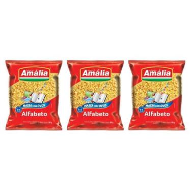Imagem de Kit 03 Macarrao Santa Amalia 500g Com Ovos Alfabeto