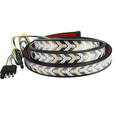 Imagem de KYYET Seta 60 polegadas 528LED caminhão porta traseira faixa de barra de luz vermelho freio sequencial âmbar luzes estroboscópicas