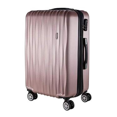 Imagem de MALA DE BORDO PEQUENA PARA VIAGEM EM ABS YINS 21057 RODINHAS DUPLAS CADEADO INTEGRADO TAM P - ROSÊ
