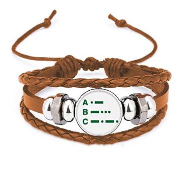 Imagem de un brand Pulseira Morse Code One Two Point Line Representation Bracelet Leather Jewelry Ornament