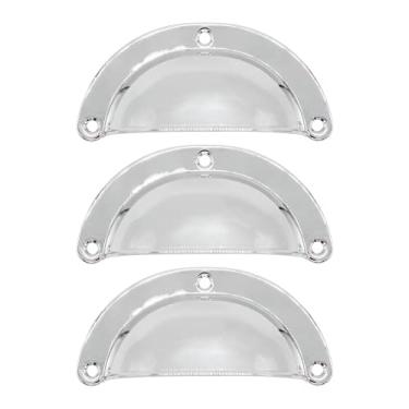 Imagem de 3 Puxador Colonial Concha Bronze Cristaleira Porta Gaveta (Cromado)