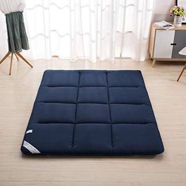 Imagem de A almofada do colchão do tapete de dormir tatami dobrou o tapete do assoalho do tapete da cama para o quarto e o escritório (Color : Blue, Size : 150x200cm)