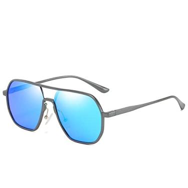 Imagem de A cor polarizada de moda dos homens mudando de óculos azuis，lente azul polarizada, quadro de cores de arma