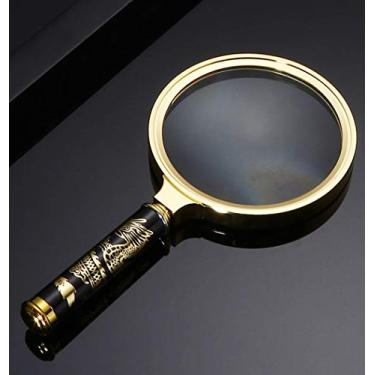 Imagem de Lupa 6X + Lupa de Ampliacao 8X Lupa Portatil para Ciencia, Livro de Leitura, Inspecao. (6X Ouro)