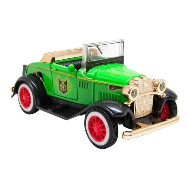 Imagem de Miniatura Carrinho Antigo de Metal Conversível Ford Bigode Verde 1929