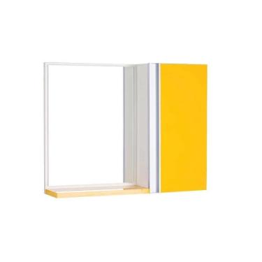 Imagem de Espelho para Banheiro com Armário Amarelo Barra Vertical
