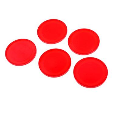 Imagem de LoveinDIY Discos de reposição de hockey de ar 50 mm/60 mm de plástico para mesas de jogo, conjunto de 5 - vermelho 60 mm