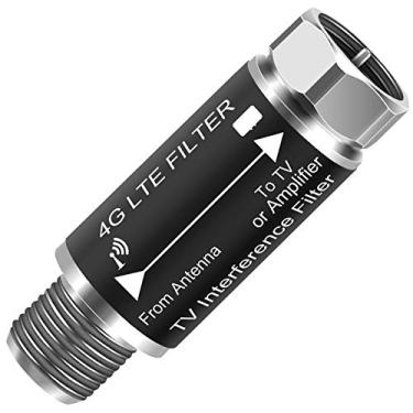 Imagem de Filtro LTE para antena de TV, filtra o sinal 4G 5G LTE reduz a interferência de torres de celular para recepção de TV HD digital transparente (faixa de frequência de 5 a 695 MHz)