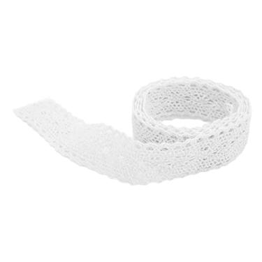 Imagem de Fita de renda de costura, fio de algodão comprimento longo 20 jardas acessório decorativo para decoração de cortinas DIY (branco)