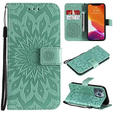 Imagem de Fansipro Capa de telefone carteira folio para LG K3 2017, capa fina de couro PU premium para K3 2017, 2 compartimentos para cartão, ajuste exato, verde