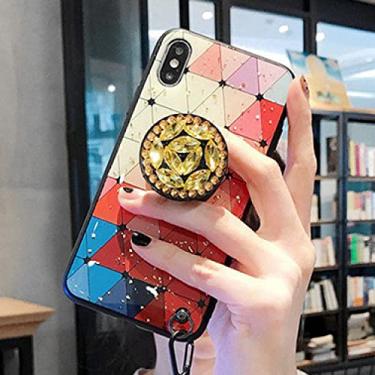 Imagem de Suporte de cristal Suporte Strap Phone Case Para iPhone 13 11 PRO MAX 8 7 Plus XSMAX XR 12 ProMax Bling Glitter TPU Coque, 8, para iPhone 12 12Pro