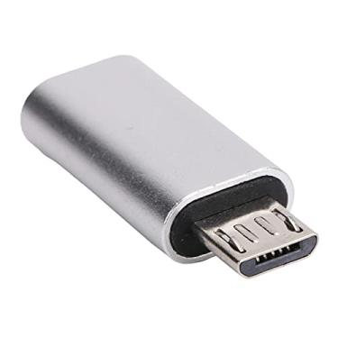 Imagem de Conversor Tipo-C Fêmea para Micro Macho, Conversor de Adaptador Tipo-C Transmissão de alta velocidade 480Mbps Peso leve para PC de mesa para celular para notebook(Prata)