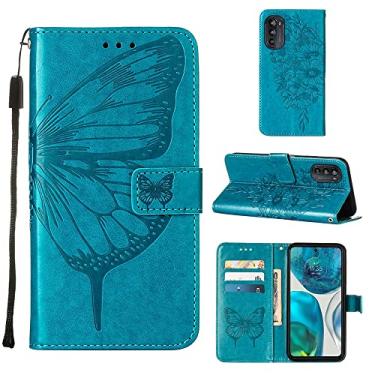 Imagem de For Motorola Moto G52 Embossed Butterfly Leather Phone Case