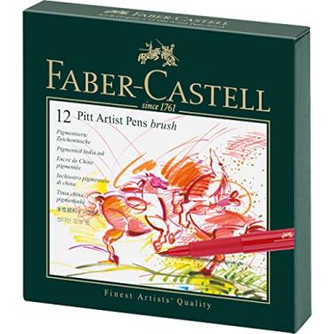 Imagem de Canetas Artísticas Pitt Ponta Pincel (B) Gift Box 12 Cores, A&G Faber-Castell