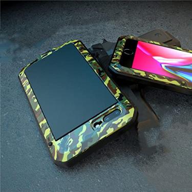 Imagem de Armadura à prova de choque Metal Alumínio Capa de telefone para iPhone 11 Pro XS MAX XR X 7 8 6 6S Plus 5S 5 SE 2020 Capa de proteção completa, verde do exército, para iPhone 13 Mini