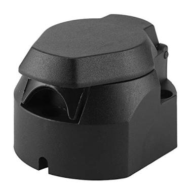 Imagem de Soquete de reboque de 7 pinos, soquete redondo de 7 pinos à prova d'água acessório conector tipo UE para trailers RV