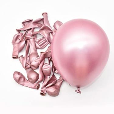 Imagem de Balão Bexiga Metalizado Chrome Rosa Redondo Festball 5 Polegadas 25 Unidades