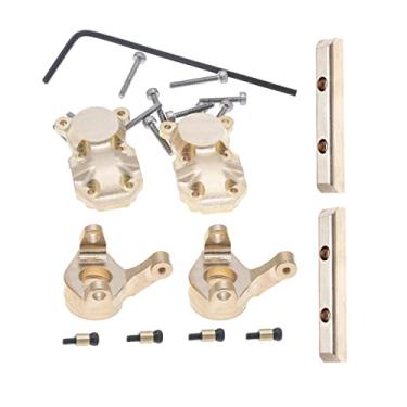 Imagem de 6 peças de cobre diferencial de latão e juntas de direção do eixo barras de rocheira para carro de 1/24 axial SCX24 AXI90081 AXI0001 AXI0002 AXI00004 RC