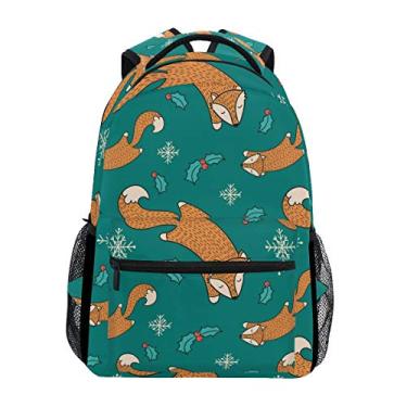Imagem de Mochila escolar bonita raposa mochila de viagem leve mochila faculdade para mulheres meninas, Multi, One_Size