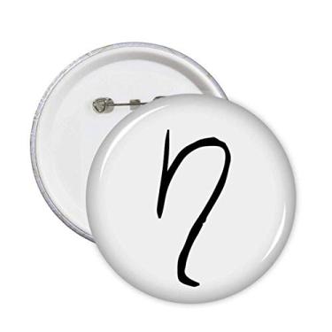 Imagem de Alfabeto grego ETA silhueta preta alfinetes emblema botão decoração acessório 5 peças