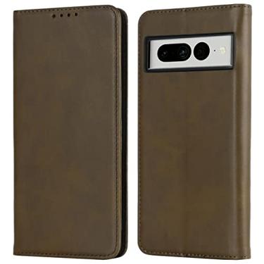 Imagem de YINGDAFENG Capa carteira para Google Pixel 7Pro, couro PU capa magnética com proteção com slots para cartão função de suporte e proteção da câmera à prova de choque TPU interno, verde
