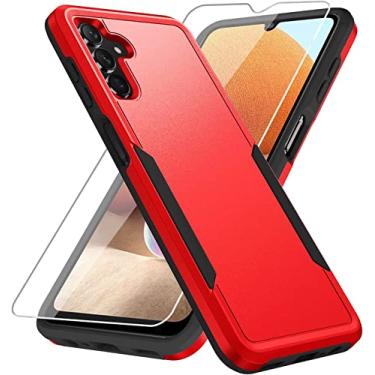Imagem de Capa Para for Samsung Galaxy S21 FE Capinha, com Protetor de Tela de Vidro, Resistente e à Prova de Choque, Caixa de Proteção Total (Vermelho)