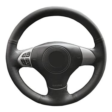 Imagem de Cobertura de volante de carro faça você mesmo couro preto, para Suzuki Grand Vitara 2007-2013