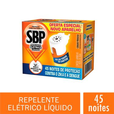 Repelente Elétrico Líquido SBP Noites Tranquilas 45 Noites Refil com 35ml + Oferta Especial! Novo Aparelho
