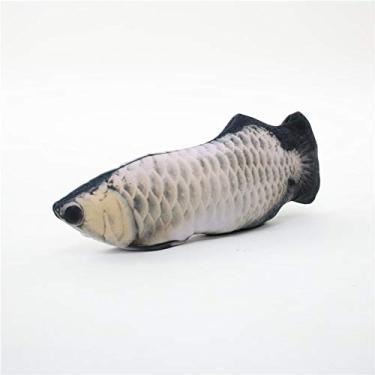 Imagem de Versão aprimorada da mudança de tremolo para Adaskala e o mesmo peixe de simulação de peixe elétrico de animal de estimação de brinquedo de gato saltará de peixe usb carregando Yinlong 28 cm