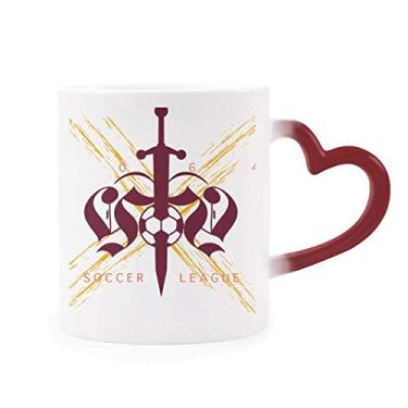 Imagem de Caneca sensível ao calor, espada, liga de futebol, totem, sensível ao calor, copo de grés que muda de cor vermelha