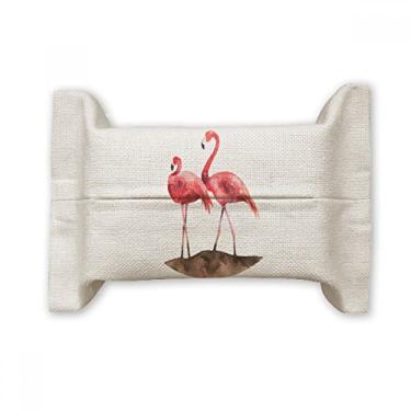 Imagem de Bolsa de linho de algodão para casais flamingo amor vermelho